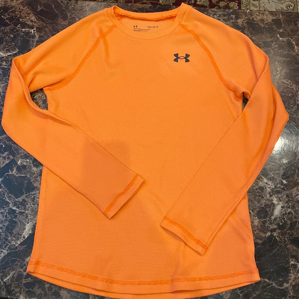 Under Armour YLG orange thermal shirt